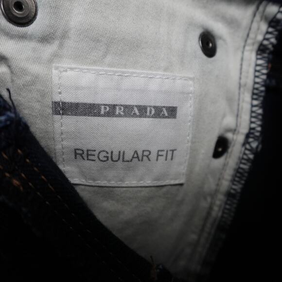 Vintage Y2K Prada Low Rise Regular Fit Straight Bootcut Blue Jeans - Picture 12 of 12
